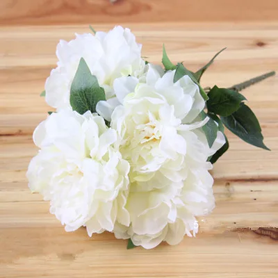 Pure white 5 голов большой пион, искусственные цветы высококачественный Шелковый Свадебный букет домашние декоративные искусственные цветы подарок на день Святого Валентина - Цвет: Pure white