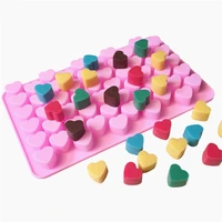 mini heart mold silicone ice cube tray diy chocolate fondant mould 3d pastry jelly cookies baking cake decoration tools