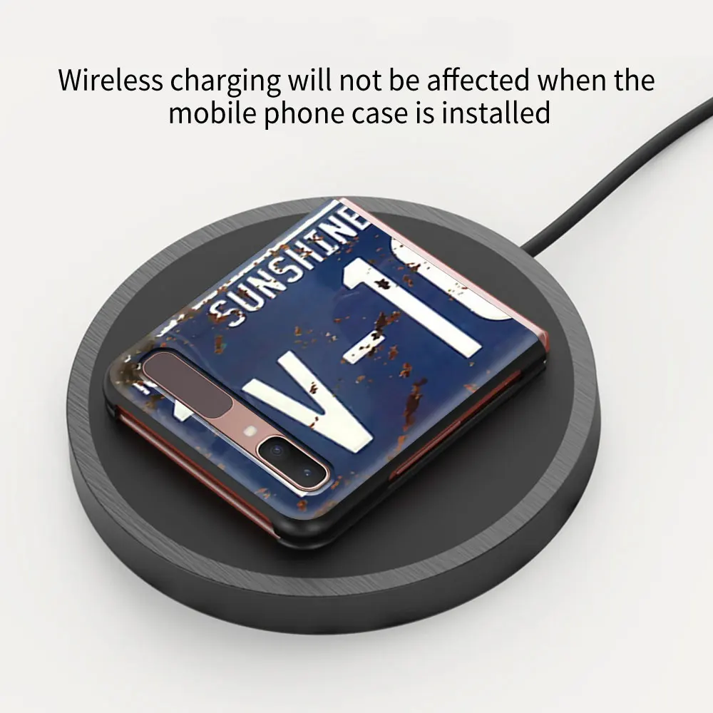 

Retro Funny License Plate Number Cell Phone Case For Samsung Galaxy Z Flip 5G Black Hard PC Cover ZFlip 6.7" Fold Shell Coque