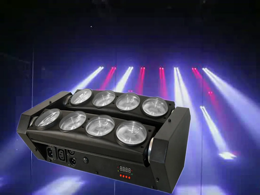 

New Moving Head Led Spider Light 8x12W 4in1 RGBW Led Party Light DJ Lighting Beam Moving Head DMX DJ Light
