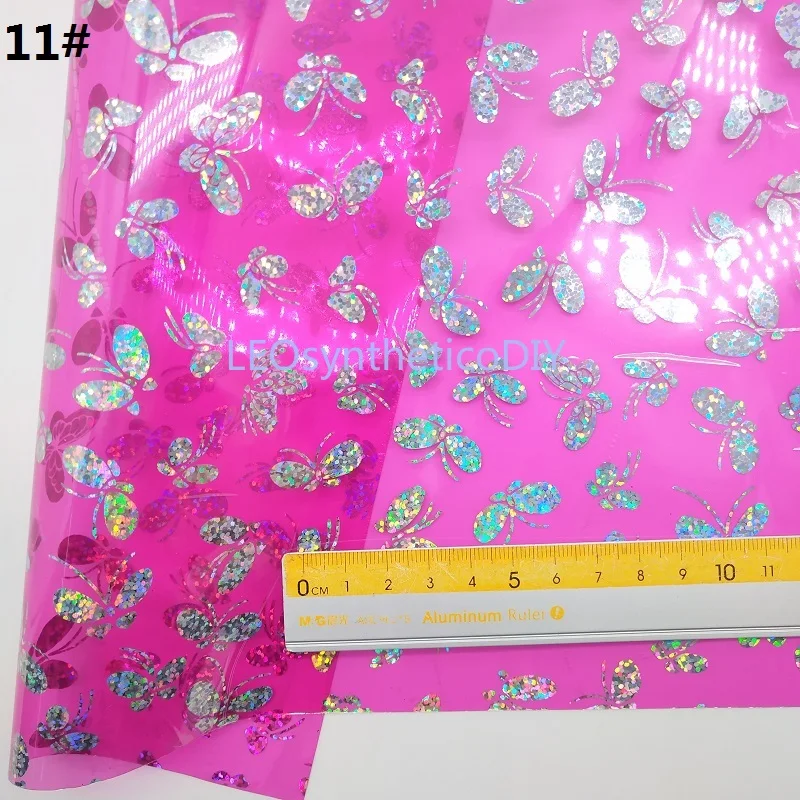 1 шт. 21 х29 см прозрачная кожа из ПВХ кожаные листы с принтом бабочки для