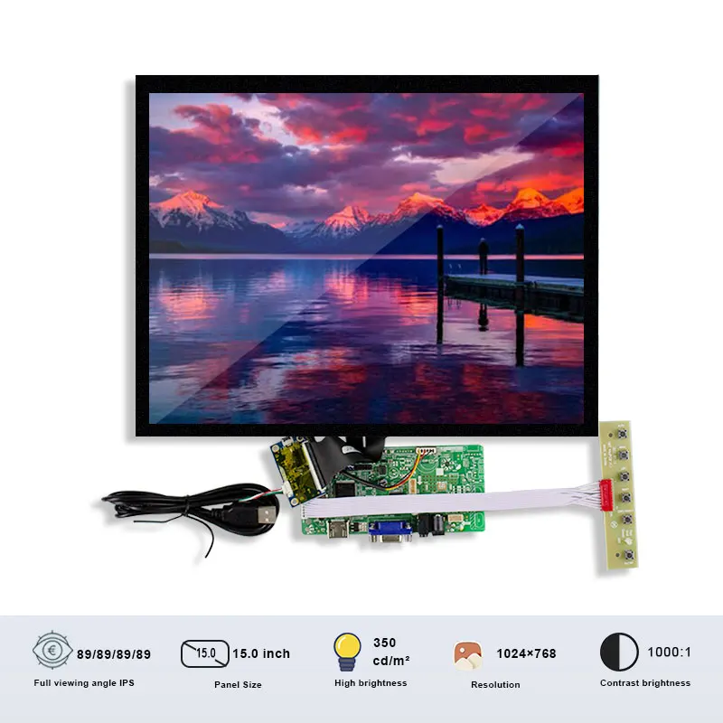 

Origina BOE 15 Inch Touch Screen With Board LVDS 20 Pins 350 Nits Resolution 1024x768 TFT LCD DV150X0M-N11