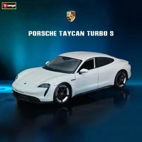 bburago 124 new style porsche taycan turbo s racing alloy car model simulation decoration collection gift toy birthday present