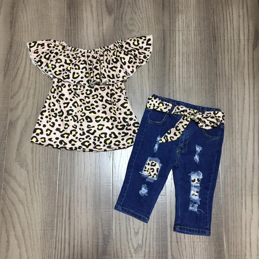 Новое поступление летние джинсовые капри для маленьких девочек детская одежда