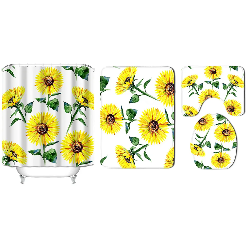 

Waterproof Floral Shower Curtain Clear Modern Flowers Shower Curtain Embroidered Tenda Per Doccia Bathroom Shower Curtain BA60