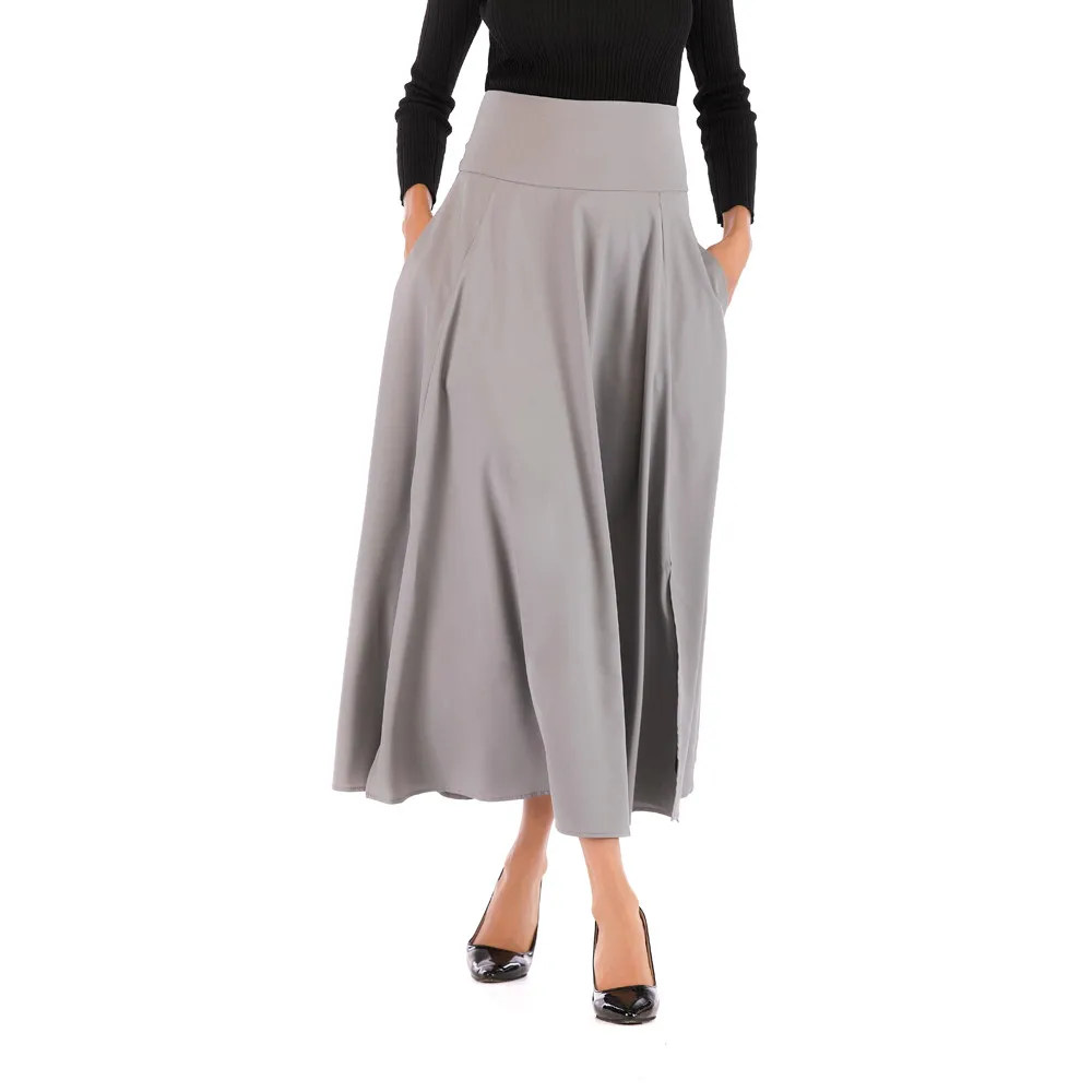 Женская винтажная юбка с высокой талией однотонная плиссированная эластичная