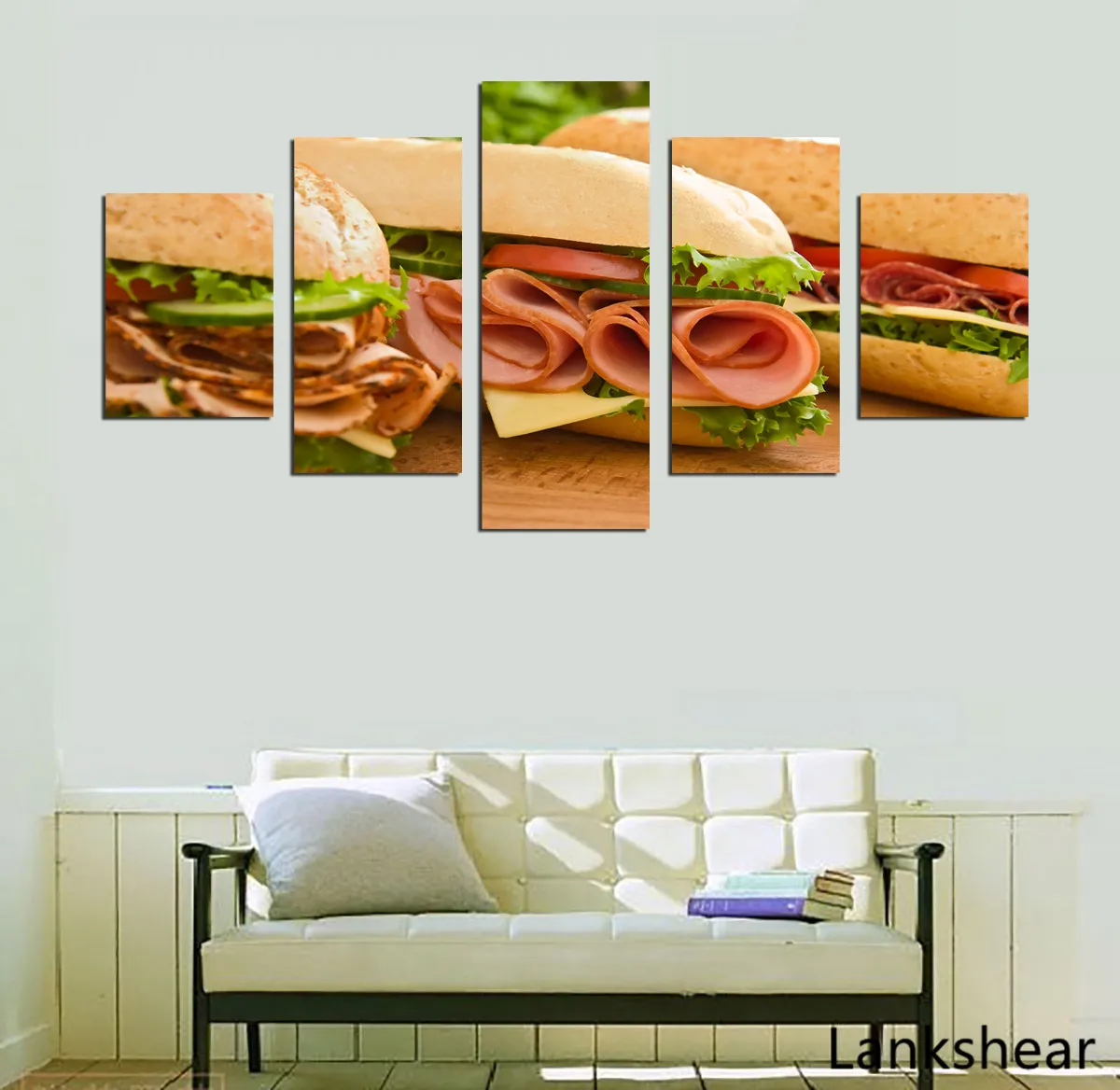 Печать на холсте картина овощи сэндвичи плакаты настенное искусство стену