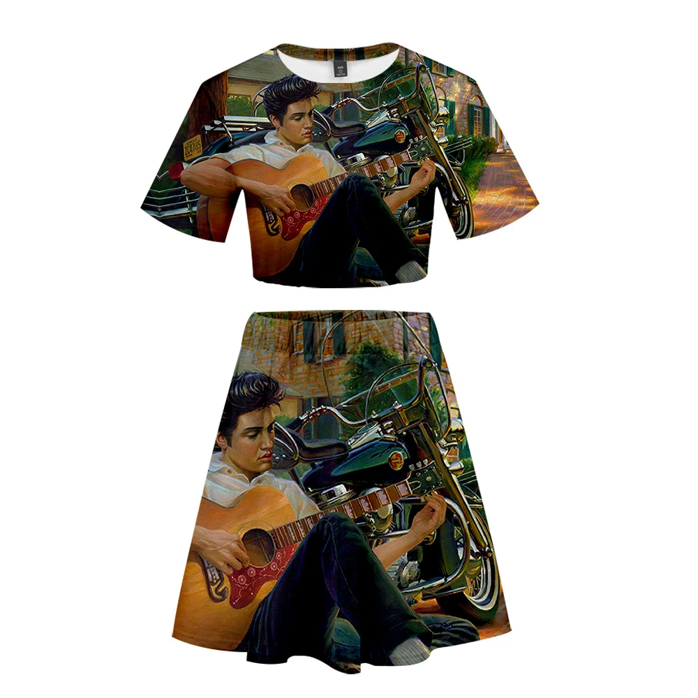 Новинка Лидер продаж короткая юбка Элвиса Пресли костюм из футболки с короткими