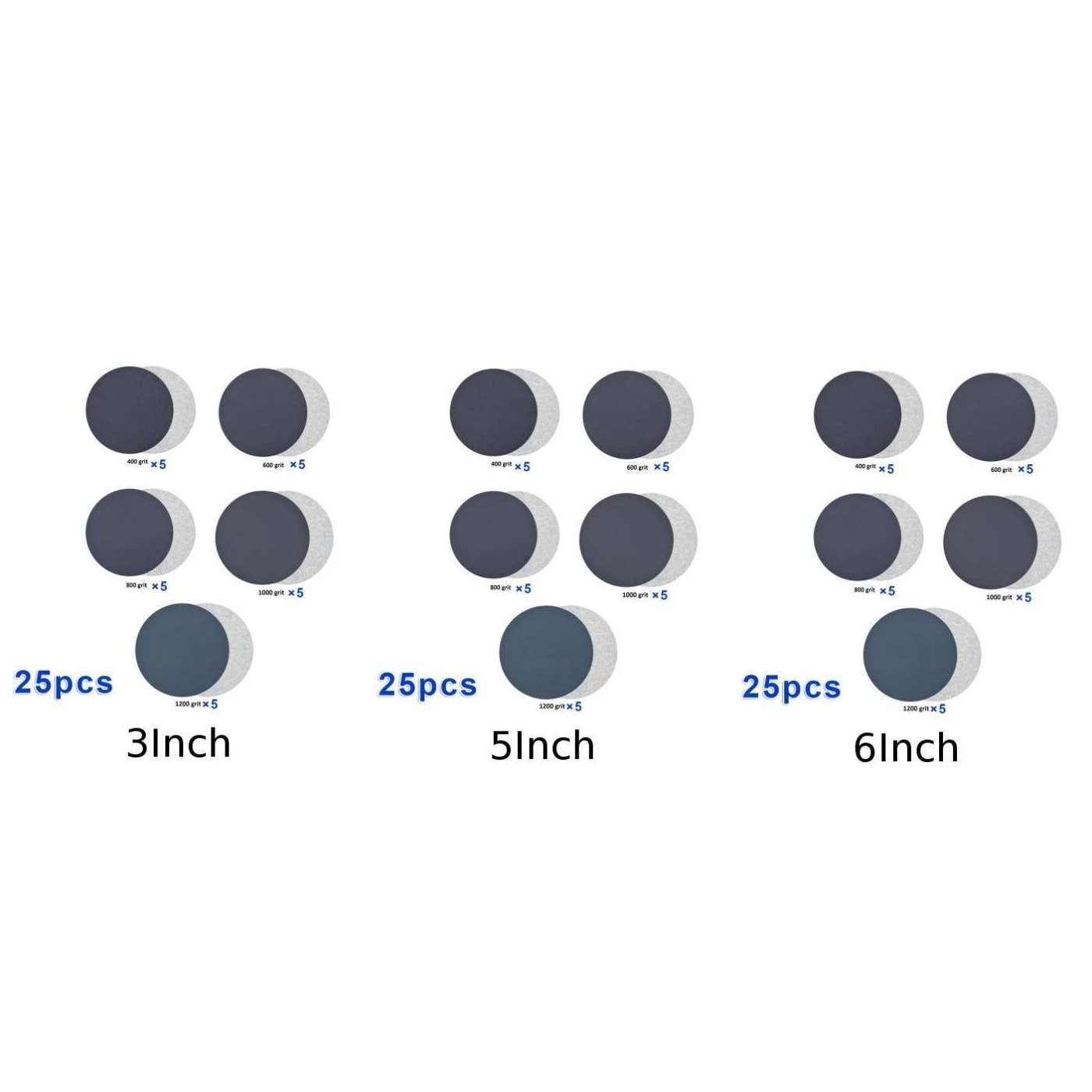 25 шт. шлифование наждачной бумагой мокрое и сухое двойное использование 400 600 800 1000