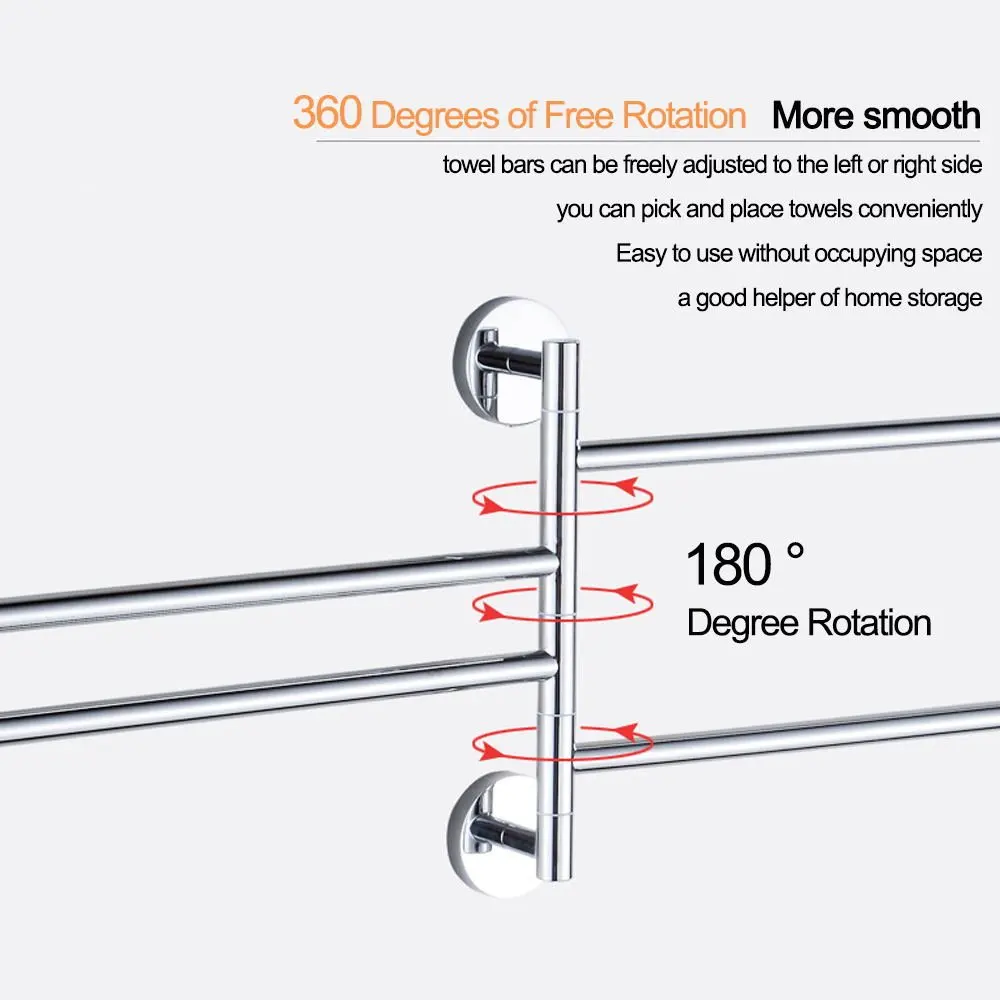 4 слоя Нержавеющая сталь Полотенца стеллаж вращающийся вешалка для полотенец