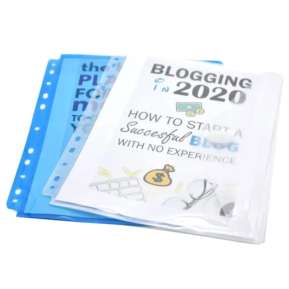 Пластиковые пакеты для бумажных документов с 11 отверстиями 8/1/2x11 5 шт|Папка