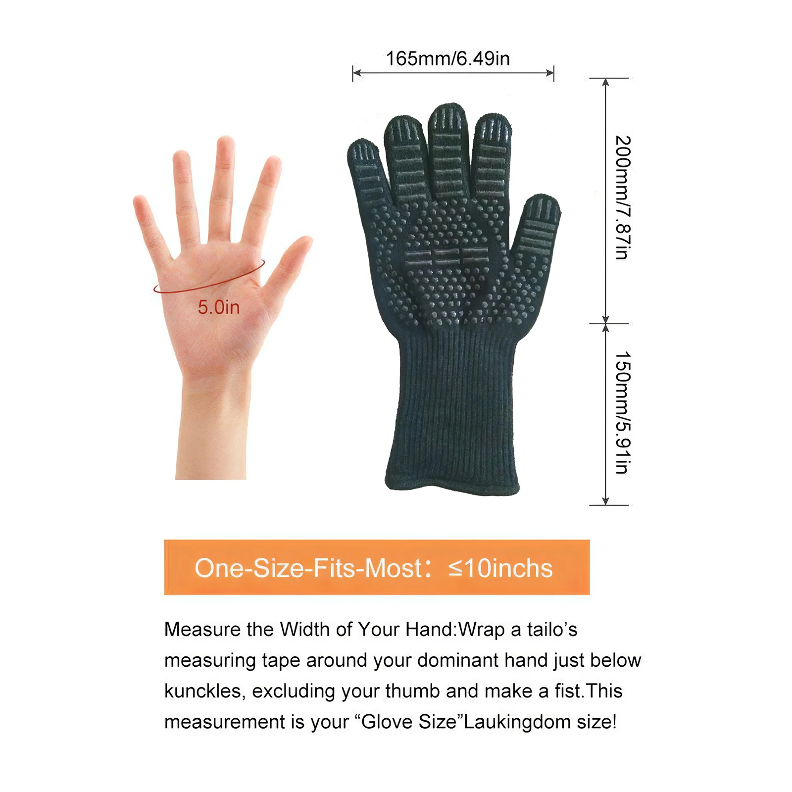 

800 Degrees Celsius High Temperature Resistant Gloves Barbecue Grilling Gloves Thermal Insulation Gloves Resistant Oven Gloves