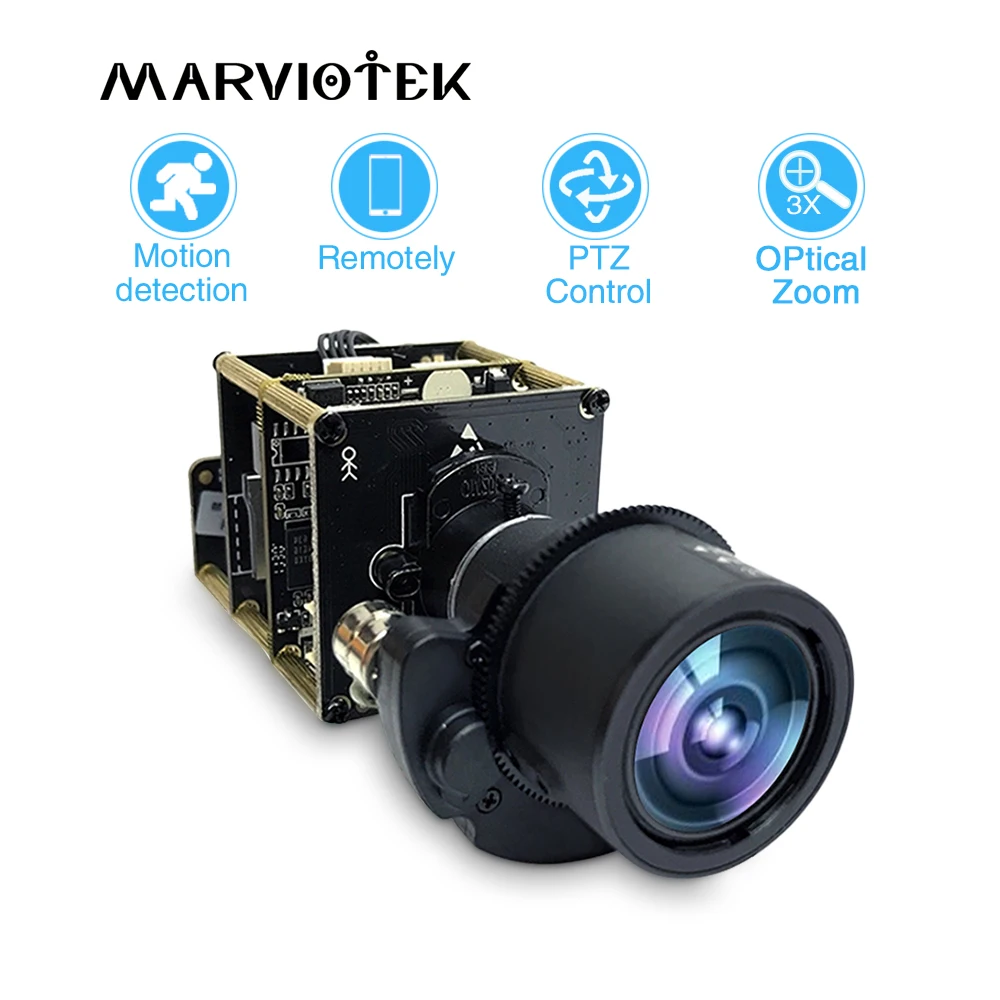 Модуль Сетевой IP камеры 8 Мп Starlight UHD PTZ модуль платы с моторизованным объективом