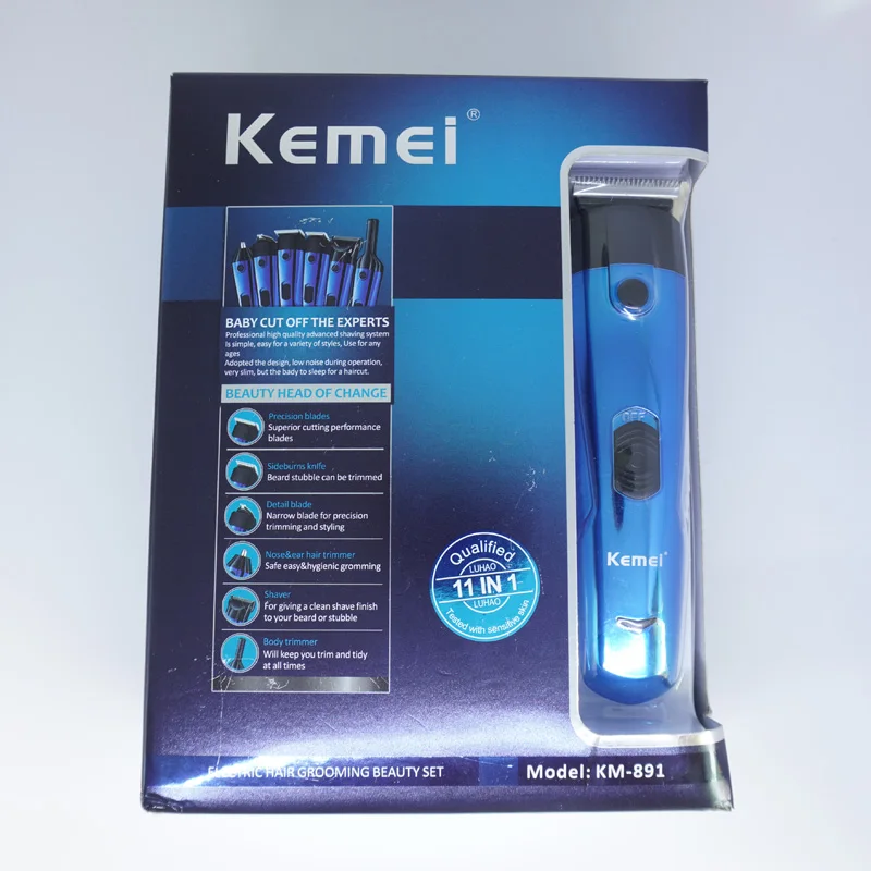 Kemei многофункциональная машинка для стрижки волос 6 в 1 перезаряжаемая машинка для стрижки волос для мужчин Электрический триммер для удаления волос Бритва 40D - Цвет: with box
