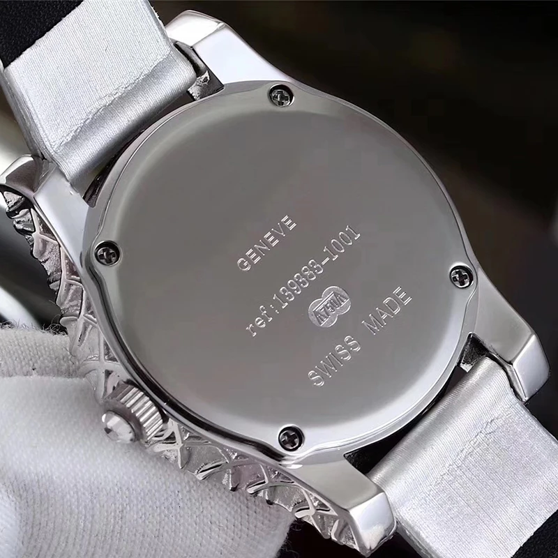 

Hot Brand Genuine Leather Watch Luxury Classic Wrist Watch 36mm Rectangle Quartz Wristwatch Clock Women Full Stone Dial Watches