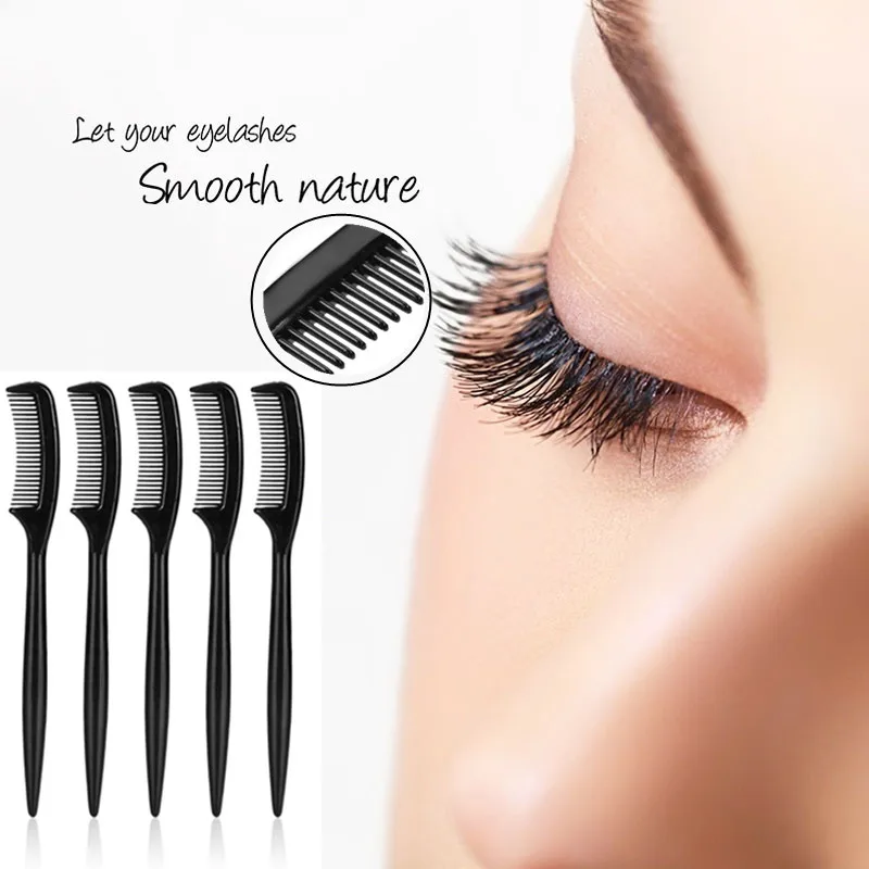 

10 Pcs Mini Durable Eyelash Eyebrow Beauty Makeup Tool Black Plastic Eyebrow Combs