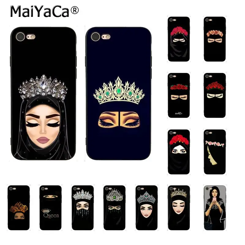 Мусульман Gril/глаза хиджаб в виде королевской короны из телефонный чехол для iphone 12