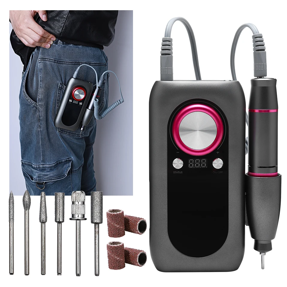 Rechargeable Nail Drill Manicure Machine 30000RPM Manicure Set Device Pedicure Kit Electric File Cutter Gel Nail Art Polisher