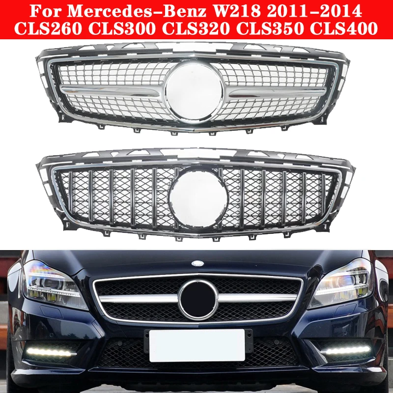 Автостайлинг для Mercedes Benz CLS class W218 2011 2014 средняя решетка из АБС пластика GT передняя