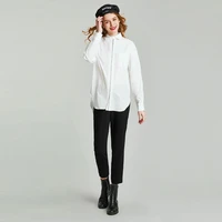 HAVVA 2020 Early Autumn New Draped Hand-crafted Exquisite Split Line Classic Vertical Cut Design Long-sleeved Blouse C5805