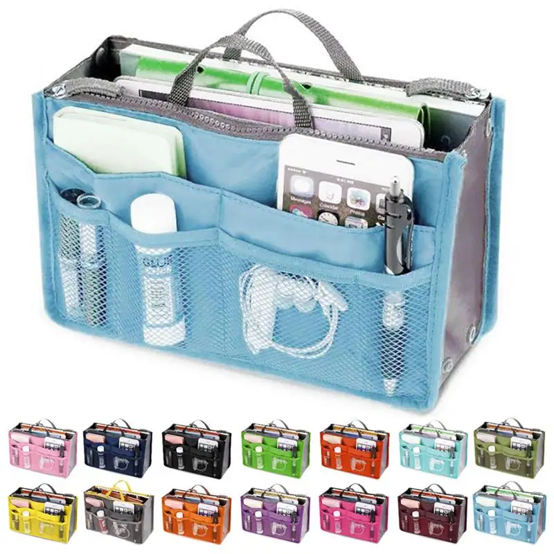 

Nylon makeup bag for women, travel organizer bag, cosmetic storage, large capacity