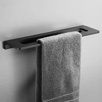 aluminum bathroom towel holder towel ring hanger storage shelf towel rack rail bathroom accessories towel rack wall mount black