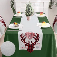 1 piece christmas tablecloth decor for home wedding party cotton table flag flower new years santa claus snowman pillow case