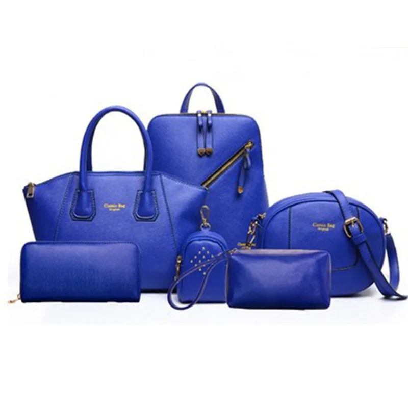 Новинка женские сумки из 6 частей композитные через плечо кожаные и