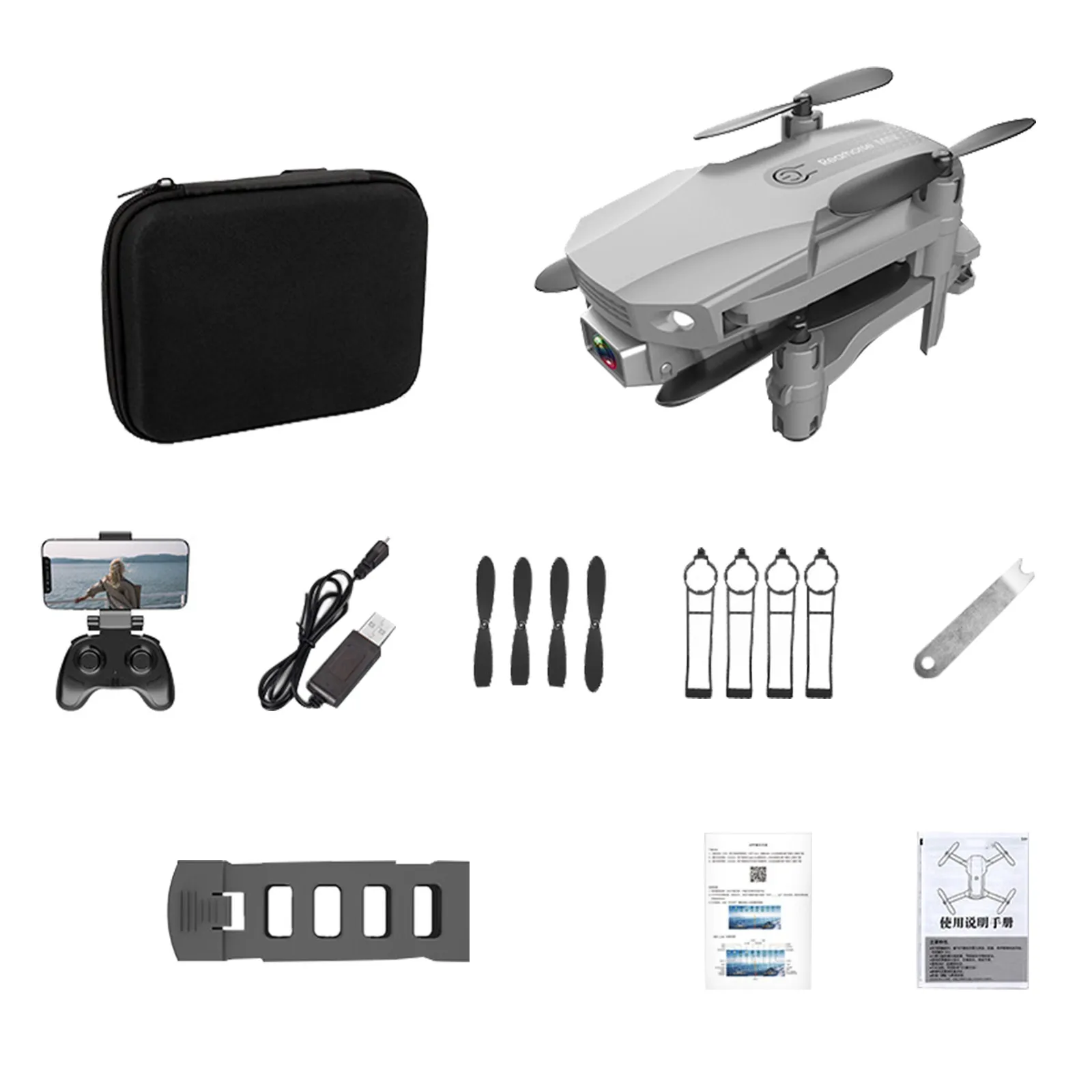 Дрон 4K с двойным объективом полностью складной мини Квадрокоптер дистанционным