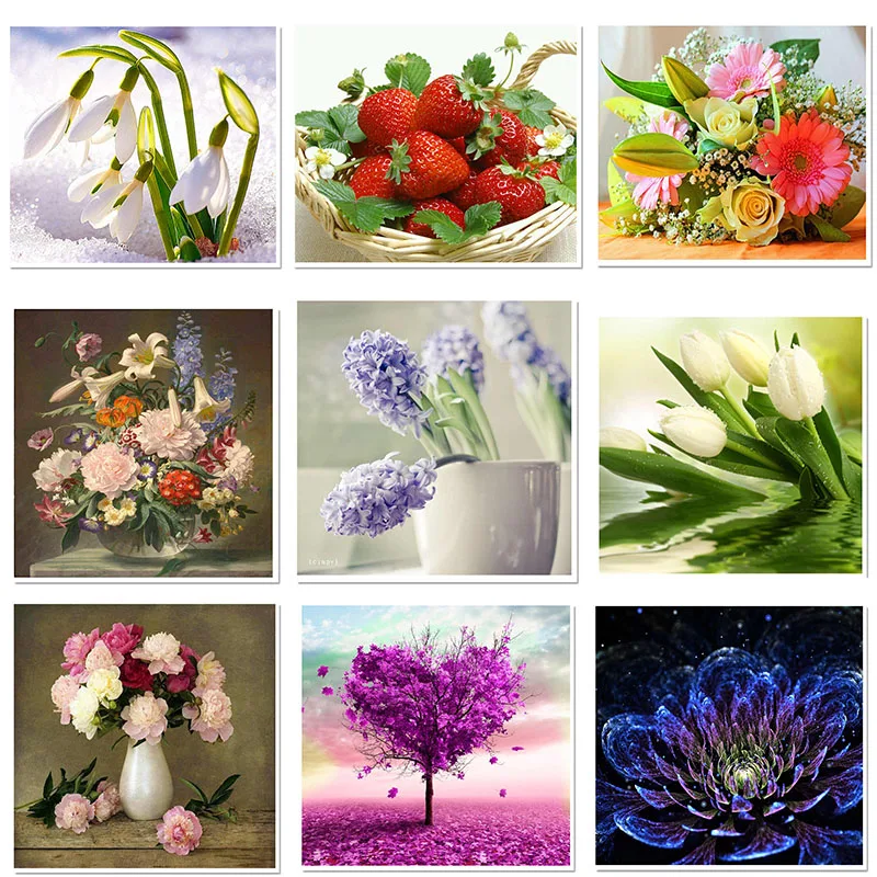 

5D Diy Diamond Painting Home Room Scenery Beauty Flower Cross Stitch Full Drill Embroidery Cute Handmade Wall Decor Gift