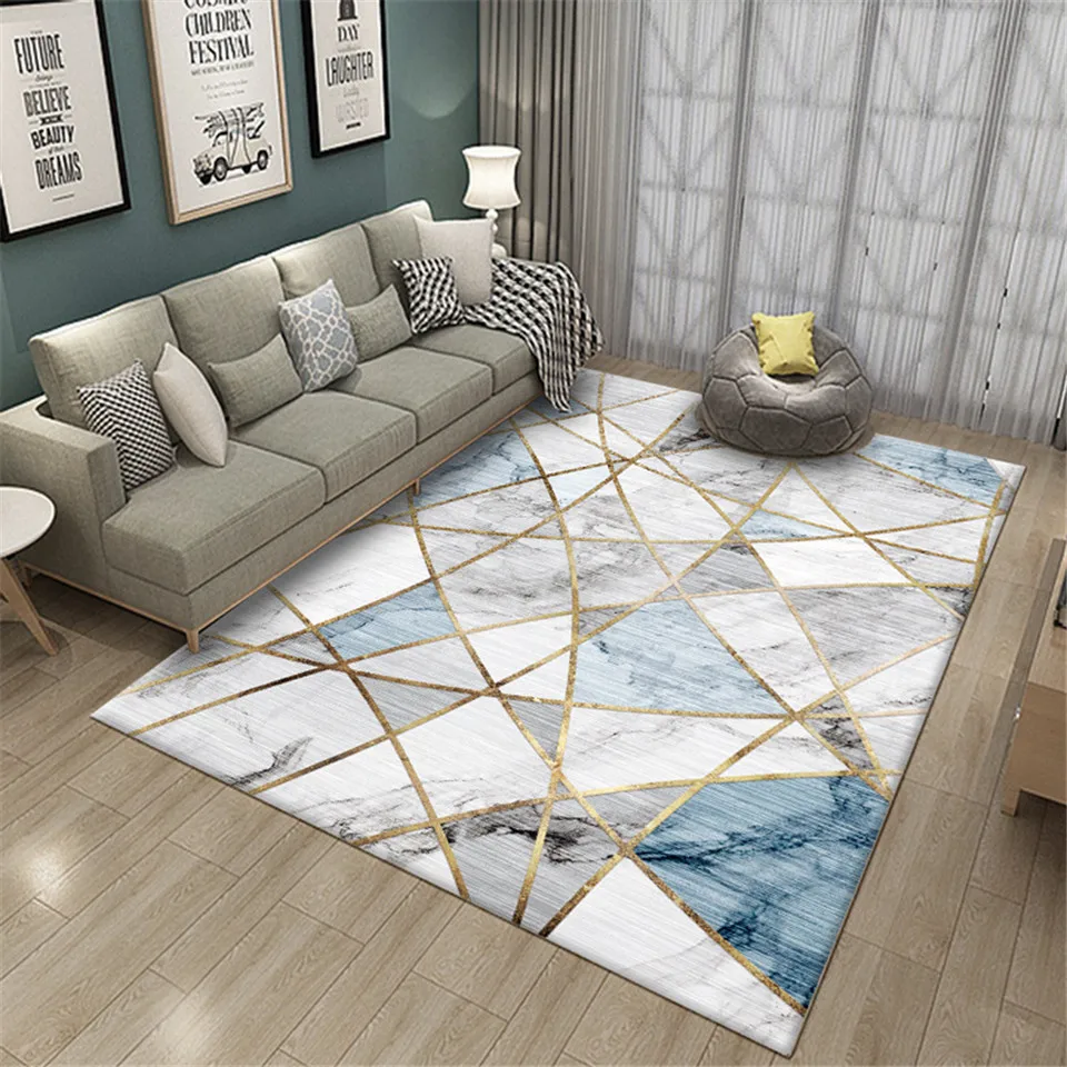 

Nordic Simple Marble Geometric Printed Floor Carpets Bedroom Pink Decoration Girls Room Bedside Mat Anti-slip Rug Doormat