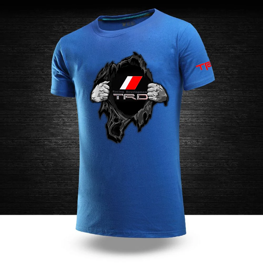 

Hot Motorcycle TRD Sport T-shirts Summer Short Sleeves Round Neck Leisure Breathable Casual Streetwear Tee