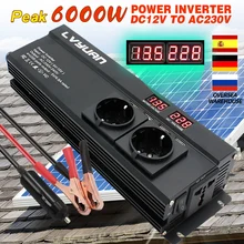 Automobile Inverter 12v to 220v 230v  Car Charger Converter Adapter Modified Sine Wave With LED display EU socket