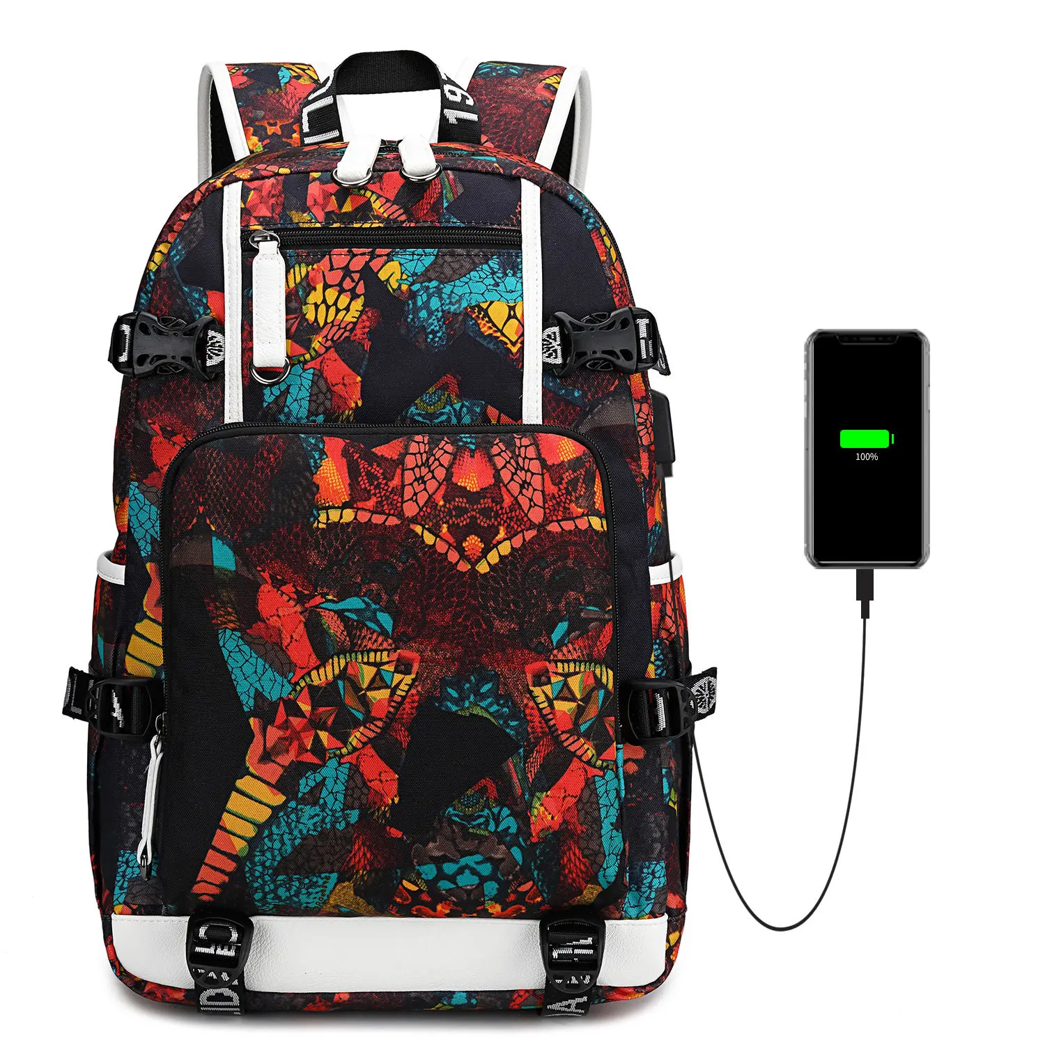 

Oxford Cloth Backpack for Men's Women's Printing Water-Repellent Computer Bag Usb Travel Backpack Outdoor Cute Backpack 2021