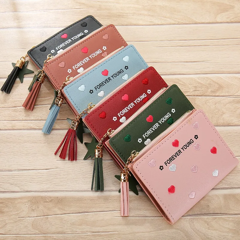 

Fashion Leather Women Wallet Zipper Small Slim Coin Pocket Purse Women Wallets Multi-card Luxury New Design Practical Purse
