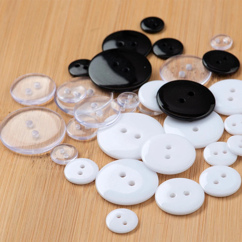

100pcs Round Resin Button Two Holes For Kids Baby Clothing DIY Buttons Bag Sewing Crafts Scrapbooking Accessories