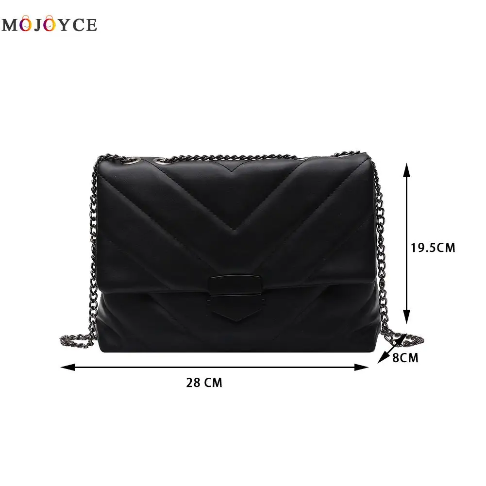 

Fashion Lattice Pattern PU Leather Shoulder Bags for Women 2020 Top-handle Chain Purse Casual Messenger Bag Flap Totes