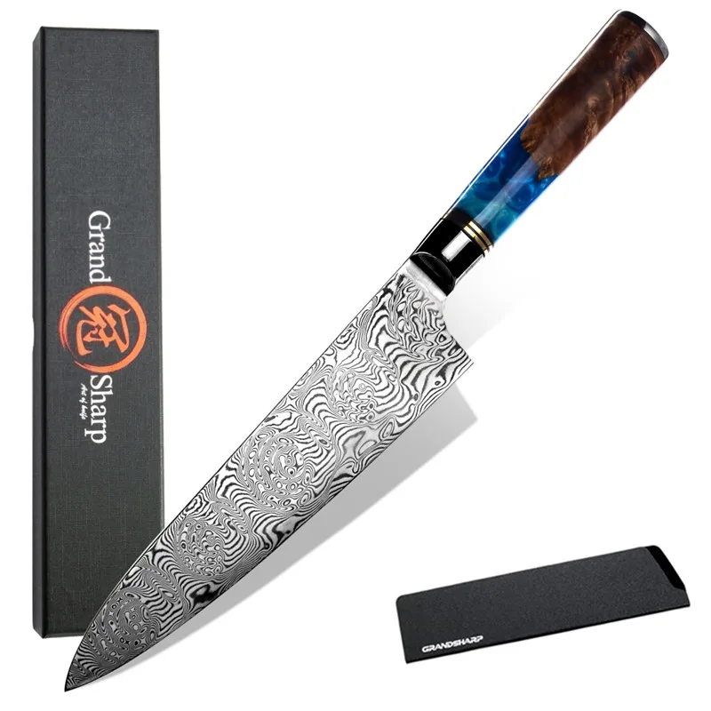 Нож шеф-повара Grandsharp 7 5 дюймов 110 слоев Дамасские кухонные ножи кухонная посуда из