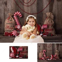 merry christmas kids portrait newborn photography backdrop rustic brown wood background for photo studio candy balloons decor