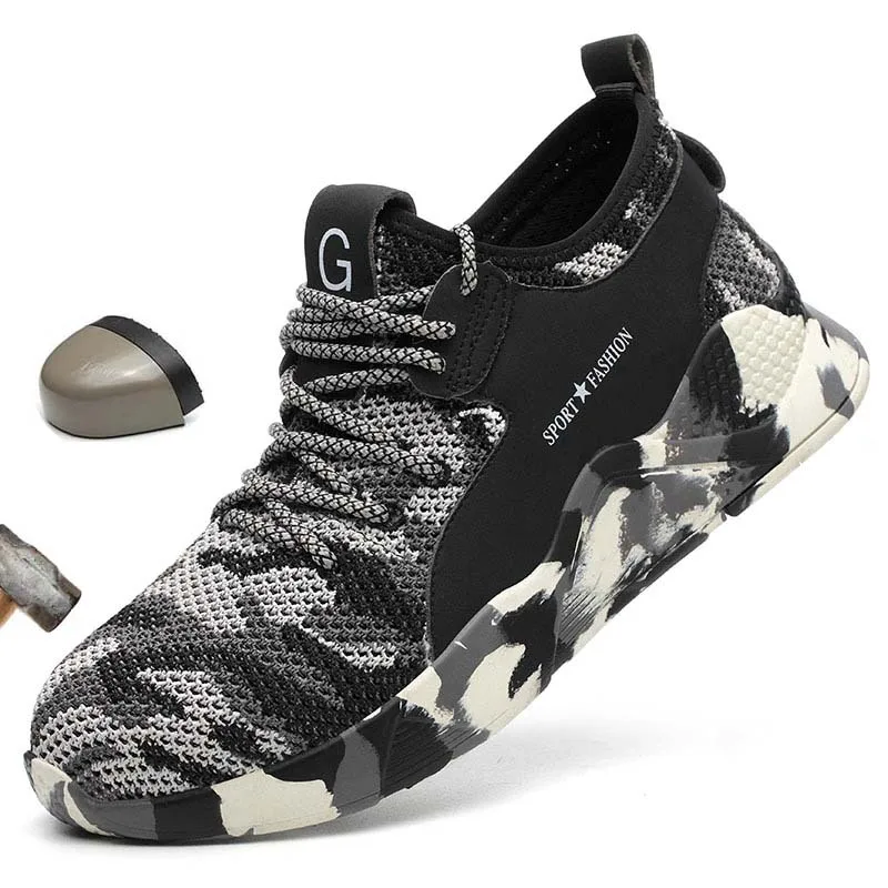 LEOSOXS/Мужская обувь защитная со стальным носком Повседневные Дышащие Кроссовки