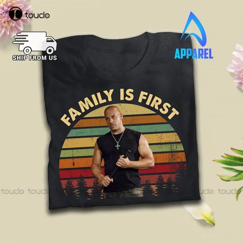 

New Family Is First Vintage T Shirt Fast And Furious Inspired Movie T-Shirt Funny T Shirts For Men Adult Humor