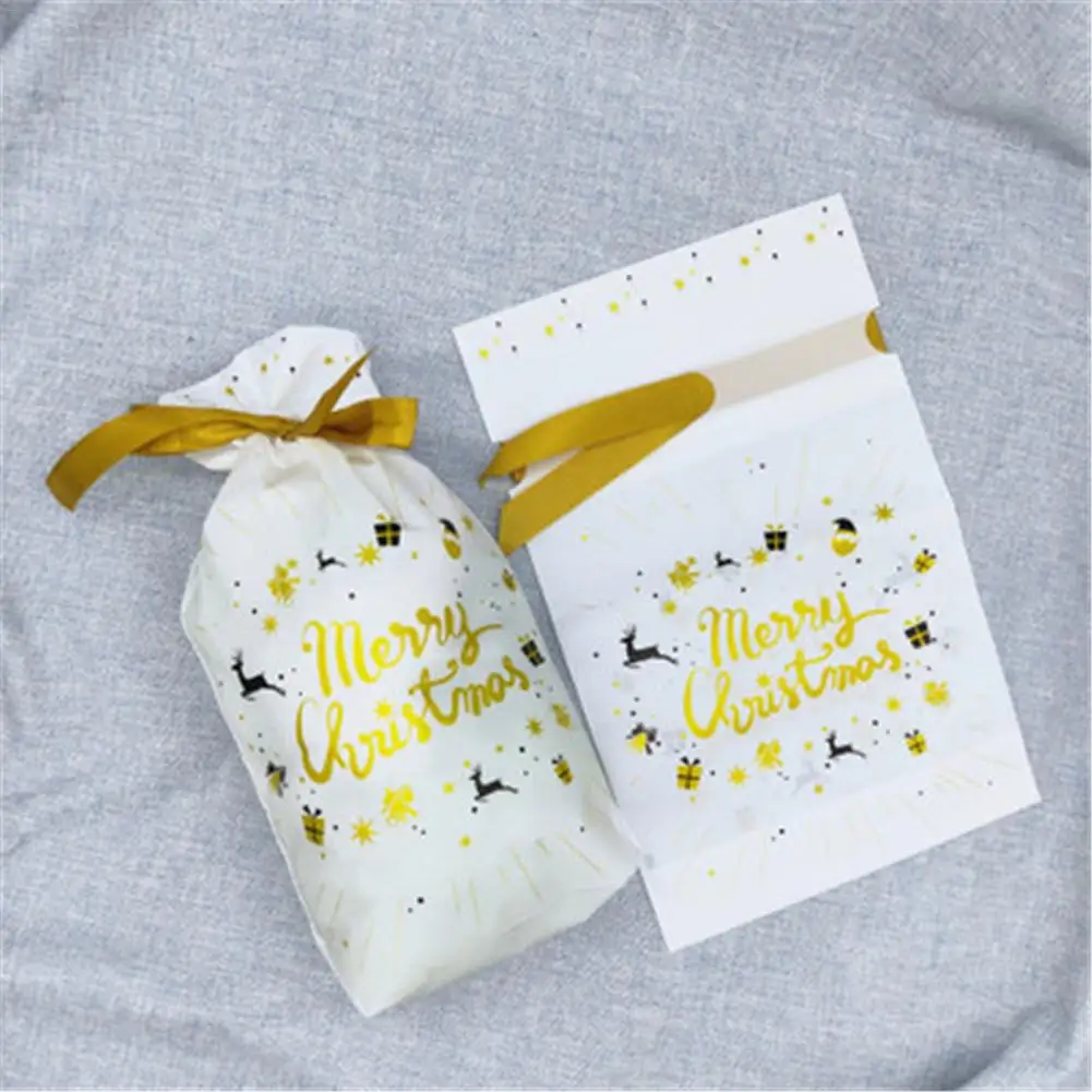 50 шт. Рождественская конфетка сумка многоразовый шнурок для хранения