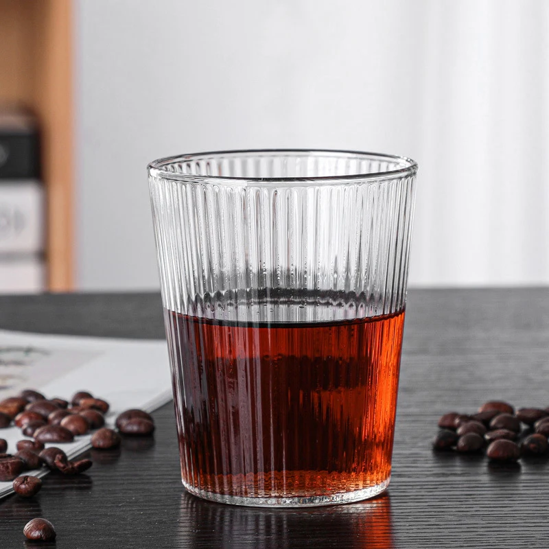 Tazas de vidrio con forma ondulada para café, té y bebidas, vasos de pared de vidrio de borosilicato, para Espresso