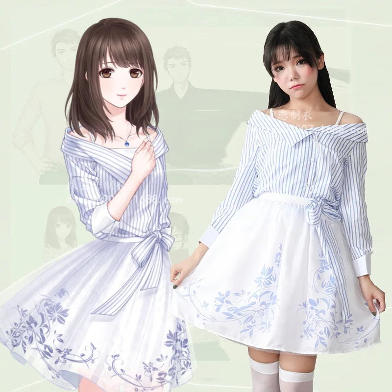 

Anime Cosplay costumes Game love and producer dress Lolita skirt lovely Mr Love: Queen's Choice costume for womens Halloween
