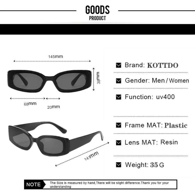

2021 New Small Frame Fashion Women Sunglasses Anti-Reflective Men Sun Glasses Square Vintage Glasses Plastic Frame Uv400