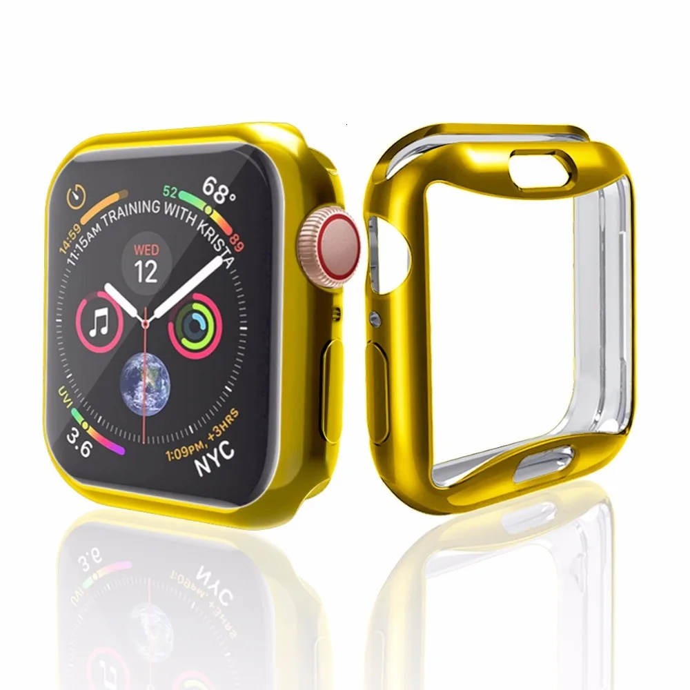 360 Защитный Тонкий чехол для часов, полный Чехол для Apple Watch 4, мягкий прозрачный ТПУ защитный чехол для iWatch 4 44 мм 40 мм