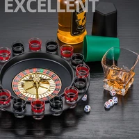 16 hole roulette spinning and revolving wine glass game fun bar tool russian turntable shooting glass drinking water tour bar