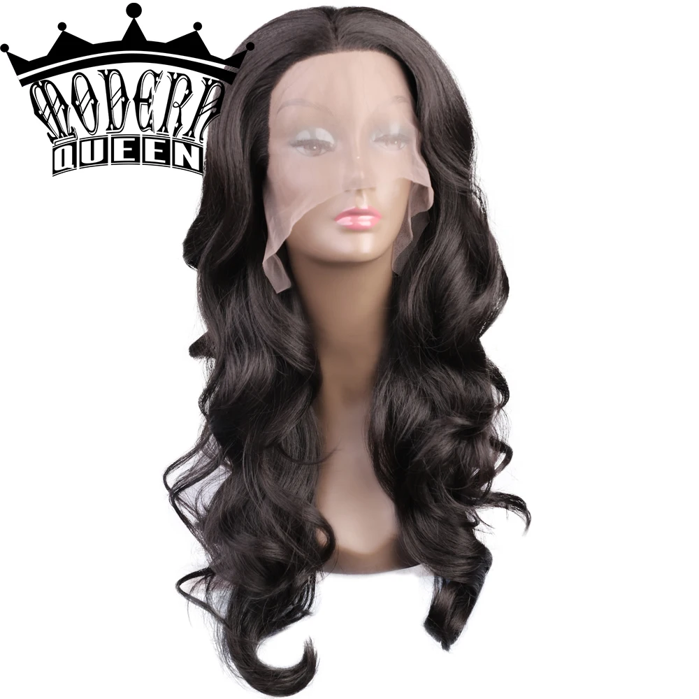 Парик Современная королева 24 дюйма синтетические со средним разделением