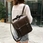 Винтажный рюкзак для женщин, женская сумка из искусственной кожи, модный школьный ранец для девочек, удобная сумка на плечо