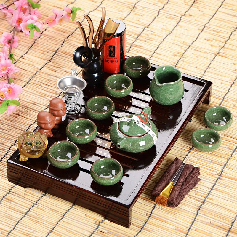 

Лидер продаж, подарок на день отца, Ранняя посуда для напитков, китайская чайная церемония с чайным столиком, набор из восьми предметов, высо...